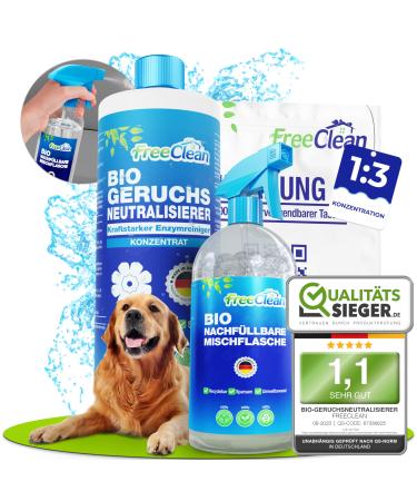 New freeclean organic bio odor neutralizer concentrate 1000ml extra strong without chemistry enzyme cleaner dogurine incl.