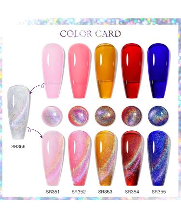 MEET ACROSS Rainbow Cat Eye Gel Nail Polish Kit - 5 Colors Jelly Soak Off UV LED Gift Box + Magnet Stick - Buy Online on SooperMarket.com