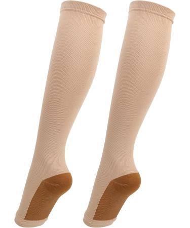 ZLXHDL Compression Stockings with Zipper - 2 Pairs for Men & Women Open Toe Design - XXL Size - Buy Online on SooperMarket.com
