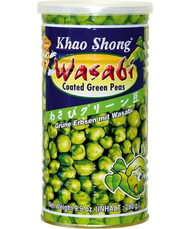 Khao shong green peas with Wasabi crispy peas in the sharp dough coat low -fat alternative to nuts medium sharpness 4 x 280 g can 70 g (4 Pack)