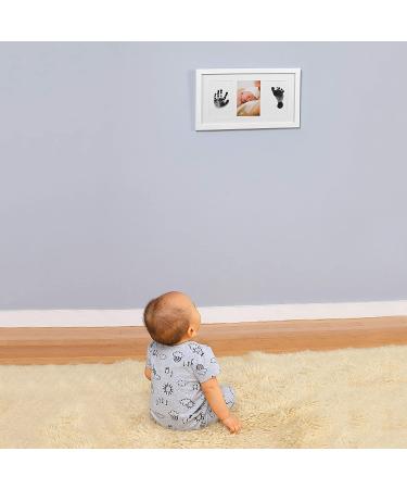 Green Pollywog Baby Handprint and Footprint Kit - Elegant White Frame | Non-Toxic Ink | Newborn & Dog Paw Print Keepsake - Buy Online on SooperMarket.com