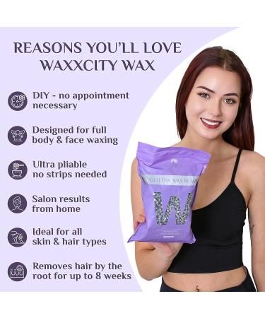Glitter Grey Hard Wax Beads 1lb - Gentle Hair Removal for Sensitive Skin - Facial & Fine Hair - At-Home Waxing Refill - Buy Online on SooperMarket.com