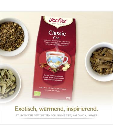 Yogi Tea Classic Chai - Ayurvedic Organic Spice Tea | Caffeine-Free Cinnamon Cardamom & Ginger | 8-Pack (720g) - Perfect Gift for Tea Lovers - Buy Online on SooperMarket.com
