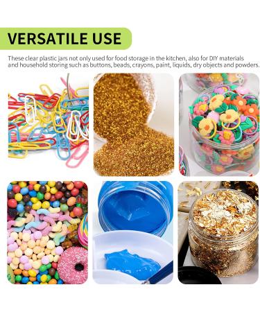 40 Pack 180ml Clear Plastic Jars with Black Lids | Refillable Round Containers for Slime & Beauty Products | Includes Pen & 80 Labels | 6oz - 40 Pack - Buy Online on SooperMarket.com