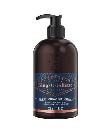 King C. Gillette Beard Wash, Mens Face Wash, 11 oz, Infused with Argan Oil and Avocado Oil to Cleanse Hair and Skin