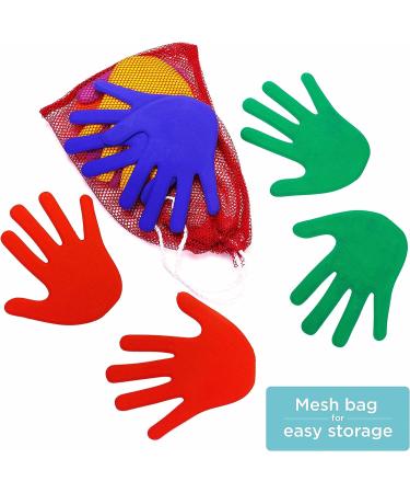 K-Roo Sports Set of 6 Hand-Shaped Floor Markers - Non-Slip Rubber Handprints for Gym, Dance, Karate - Includes Mesh Bag - Buy Online on SooperMarket.com