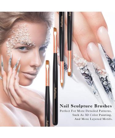 Nail Art Brushes Set Raffaello 7Pcs - Professional Nail Tips Design Tools with Poly Extension Gel, Acrylic Brushes, Painting Drawing Pen Kit for Salon & Home Use - Buy Online on SooperMarket.com