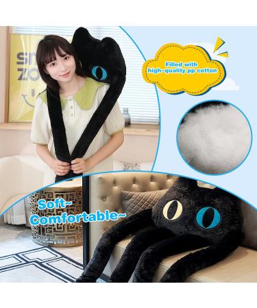 vitegaw Long Cat Plush Pillow 39" Cute Black Cat Stuffed Animals Kawaii Soft Plushies Big Plush Toys Gift for Girlfriend Kids Large 39inch Black - Buy Online on SooperMarket.com