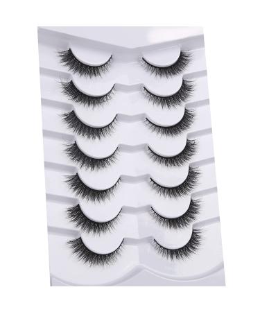 Pooplunch Cat Eye False Eyelashes - 8D Volume Fluffy Wispy Natural Lashes (7 Pairs, 3-12MM) - Buy Online on SooperMarket.com