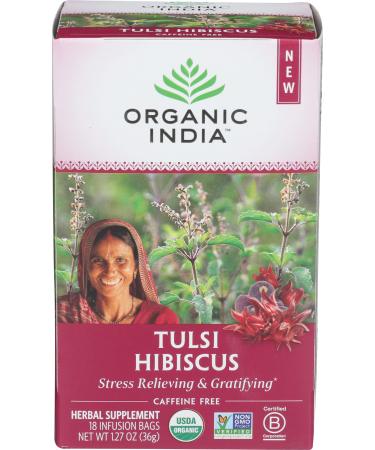 Organic India, Tea Tulsi Infusion Hibiscus, 18 Count