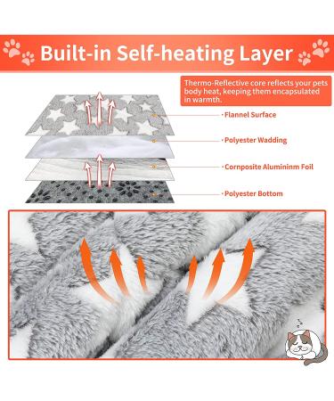 PUPTECK Self-Warming Cat Bed Mat | Anti-Slip Thermal Crate Pad for Cats and Dogs | Indoor/Outdoor Use | Stars Design - Buy Online on SooperMarket.com