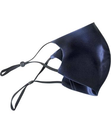 Hugs Living 100% Mulberry Silk Face Mask with Filter Pocket and Adjustable Ear Loops 4 Pieces Nose Wire and 1 Piece Filter are included (Navy Blue) - Buy Online on SooperMarket.com