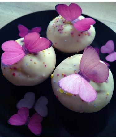 Pre-Cut Beautiful Gradient Pink Mixed Size Butterflies A Edible Wafer Paper Cupcake Toppers Cake Decorations Birthday Party (20) - Buy Online on SooperMarket.com