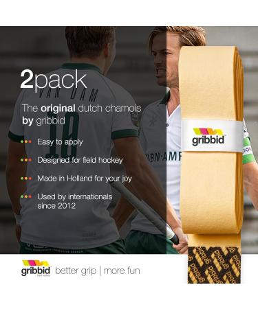 GRIBBID Field Hockey Stick Grip Tape - Original Dutch Chamois - Yellow 2-Pack | International Shipping Available - Buy Online on SooperMarket.com