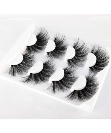 25MM Faux Mink False Eyelashes - Dramatic, Thick, & Fluffy - 4 Pairs of Multi-Volume Wispies - Buy Online on SooperMarket.com
