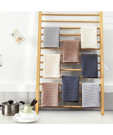 PY HOME & SPORTS 100% Cotton Waffle Weave Dish Towels Set - 8 Pieces, Super Absorbent Kitchen Hand Towels for Drying and Cleaning - 17 x 25 Inches - Beige, Khaki, Light Grey, Dark Grey - Buy Online on SooperMarket.com
