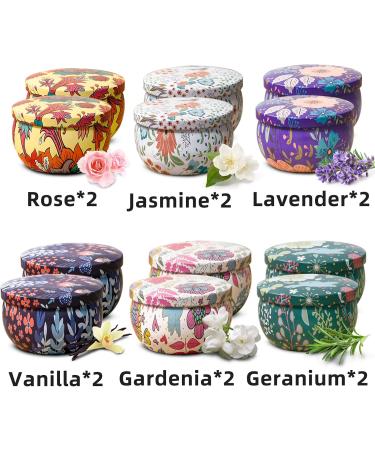 Vetour 12pcs Aromatherapy Soy Candles Gift Set | Freesia Lavender Vanilla Rosemary Gardenia Lemon | 2.5oz Tin Jar Candles for Women | 16 Hour Burn Time | Perfect Gift for Friends - Buy Online on SooperMarket.com