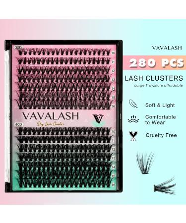 VAVALASH DIY Lash Extensions Kit - 280 Individual Cluster Lashes Lash Bond & Seal Applicator | Perfect for At-Home Eyelash Extensions - Buy Online on SooperMarket.com