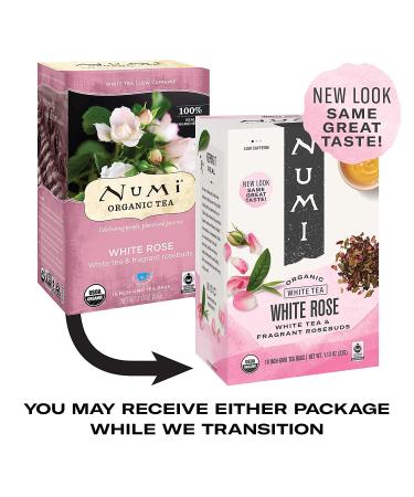 Numi Organic White Rose Tea - 16 Count Box of Premium White Tea Bags - Buy Online on SooperMarket.com