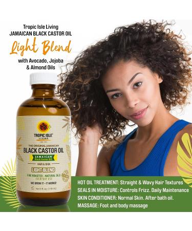 Jamaican Black Castor Oil Light Blend 4oz - Natural Lightweight Oil for Hair & Skin | Seals Moisture, Controls Frizz | Plant-based Formula | 4 Fl Oz - Buy Online on SooperMarket.com