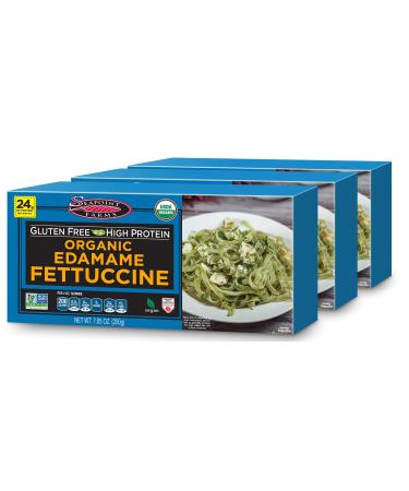 Seapoint Farms Organic Edamame Fettuccine, Healthy Gluten-Free Noodles, 7.05 Oz, Pack of 3