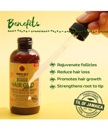 Tropic Isle Living Hair Gro Serum Drops 4oz | Nourishing & Moisturizing Hair Treatment - Paraben & Sulfate Free - Shop Internationally - Buy Online on SooperMarket.com