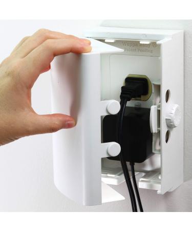 Baby Safety Outlet Cover BOX Patent Pending Double Lock for Much Better Toddler Proofing, Easier Operation, Simple 3 Step Install with Included Screws. Provides Extra Space Inside for Plugs,Adapters White 1 Count (Pack of 1)