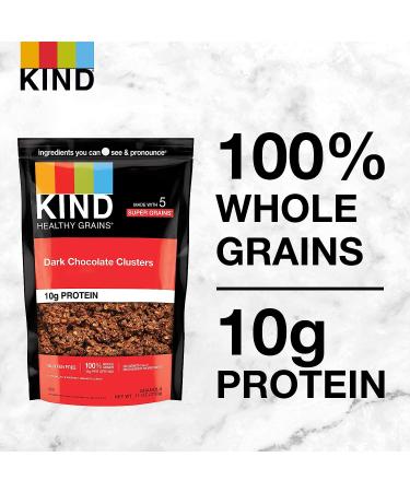 KIND Healthy Grains Clusters Dark Chocolate Granola 11oz - Pack of 6 (Gluten Free, 10g Protein) - Buy Online on SooperMarket.com