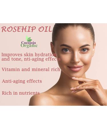 Cocojojo Rosehip Oil 32 oz - 100% Pure Cold Pressed Unrefined Oil for Skin Hair & Massage | Moisturizing & Nourishing Face Oil - Buy Online on SooperMarket.com