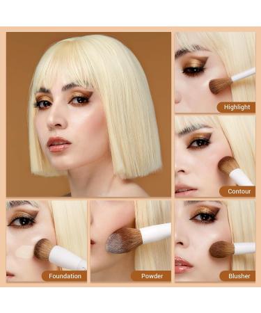 Jessup 5Pcs Face Makeup Brush Set - Vegan Soft Brushes for Foundation, Contour, Highlighter, and Setting Powder - Light Grey T493 C-493 - Buy Online on SooperMarket.com