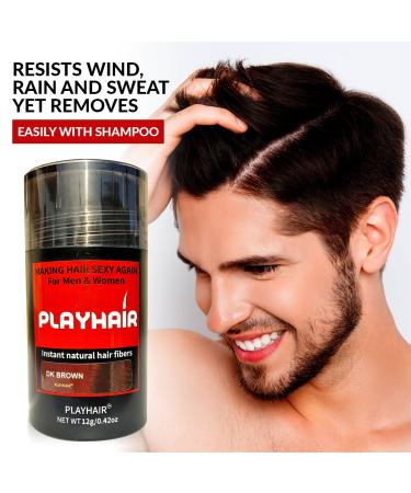 Hair Building Fibers for Instant Volume & Coverage | Conceal Thinning Hair & Bald Spots | Suitable for Men & Women (Black & Dark Brown - Buy Online on SooperMarket.com