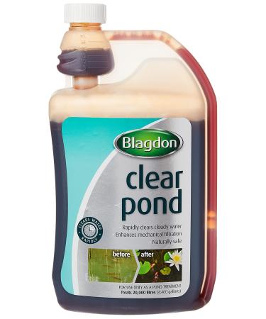 Blagdon Clear Pond Water Treatment 1 Litre Clears Dirty Green or Brown Cloudy Water Quickly Natural Wildlife Safe Harmless to Fish and Filter Bacteria 1L Treats 20 000 Litres of Water 1000 ml Single