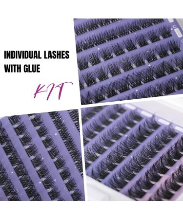 90 Pcs Reusable DIY False Eyelashes Kit with 5 Style Cluster Lashes - Natural Russian Lashes Extensions - Clear Glue Included - 10-14mm Individual Lashes in C CC D Curl - Buy Online on SooperMarket.com