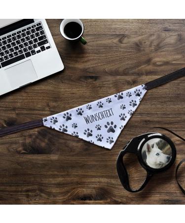 printplanet Dog Scarf with Custom Name | Paw Pattern - Size L | Personalized Dog Accessories - Buy Online on SooperMarket.com
