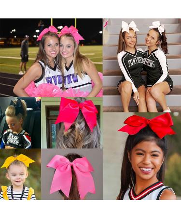 JOYOYO 20Pcs 8 Large Cheer Bows for Girls - Grosgrain Ribbon Elastic Hair Tie Bands - 20 Colors - Buy Online on SooperMarket.com