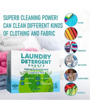 100 Eco-Friendly Laundry Detergent Sheets - Plant-Based Free and Clear Strips for HE Machine - Travel/Home Clothes Washing - Fresh Linen Scent - Buy Online on SooperMarket.com