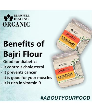 Blessfull Healing Organice BAJRI Flour 1 lb (453 Gram) - Buy Online on SooperMarket.com