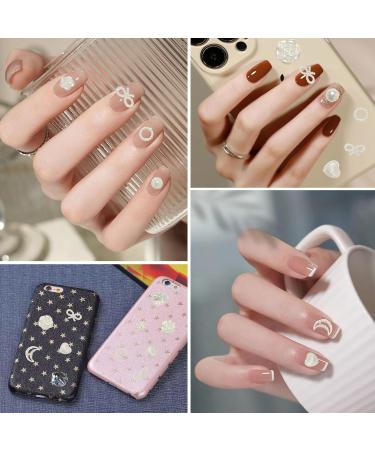 200PCS Mixed Styles Pearls Nail Charms for Nail Art Decor - D White Flower - Buy Online on SooperMarket.com