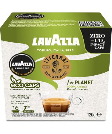Lavazza A Modo Mio Tierra Bio for Planet 16 ECO CAPS Coffee Capsules (6) - Buy Online on SooperMarket.com