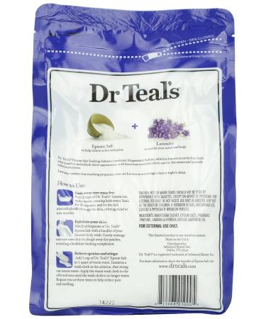 Dr. Teal's Lavender Scented Epsom Salt 48 oz - Relax & Rejuvenate with Advanced Formula - Buy Online on SooperMarket.com
