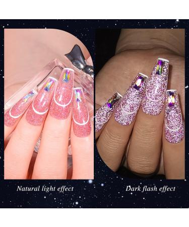 MEET ACROSS UV Nail Polish Glitter Gel Nail Gel Set Glitter Gel Nail 6 Colours Gel Polish Kit Gel Polish UV Colour Gel Set Manicure Gift Set Reflective Glitter-B - Buy Online on SooperMarket.com