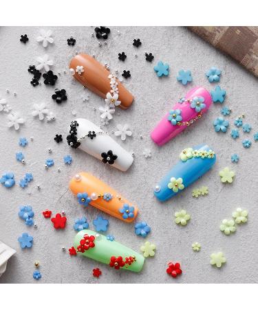 Belicey 3D Colorful Acrylic Flower Nail Charms Kit with AB Nail Gems - DIY Nail Art Rhinestones and Crystals Set - Buy Online on SooperMarket.com
