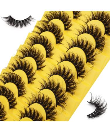 False Eyelashes Natural Curly Lashes 6D Cat Eyelashes Dramatic Fluffy Fake Lashes 9 Pairs Mink Lashes (G886)