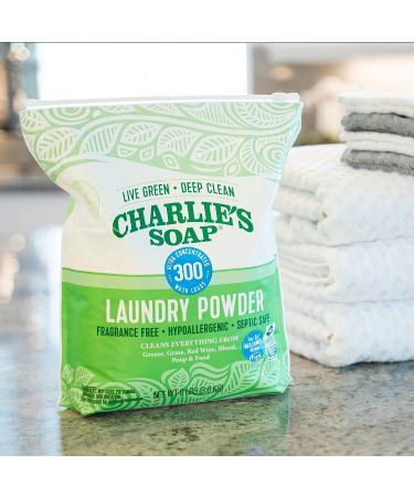 Charlie's Soap Laundry Powder (4 Pack) - Fragrance Free, Hypoallergenic, Eco-Friendly Detergent - 300 Loads, 8 Pound - Buy Online on SooperMarket.com