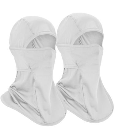 Einkey storm hood men women summer UV protection balaclava thin breathable bike motorcycle headgear windproof ski mask - 2 Pack 2 white