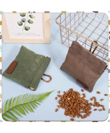 Portable Dog Training Treat Bags - Hands-Free Snack Dispenser for Dogs (2 Pack Green & Brown) - International Shipping Available - Buy Online on SooperMarket.com