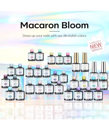 Modelones 32Pcs Pastel Gel Nail Polish Kit 28 Colors Macarons Summer Glitters Gel Polish with Glossy& Glitter& Matte Top Coat Base Coat Starter Kit Soak Off UV Nail Gel Nails Art Manicure Gifts Pastel Blue - Buy Online on SooperMarket.com