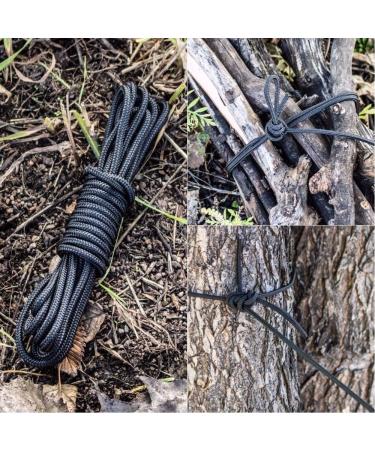 Golberg Premium Polyester Accessory Cord - USA Made Smooth Braid, Minimal Stretch Rope - 6mm x 50 Feet - Compact & Lightweight Black Cord - Buy Online on SooperMarket.com