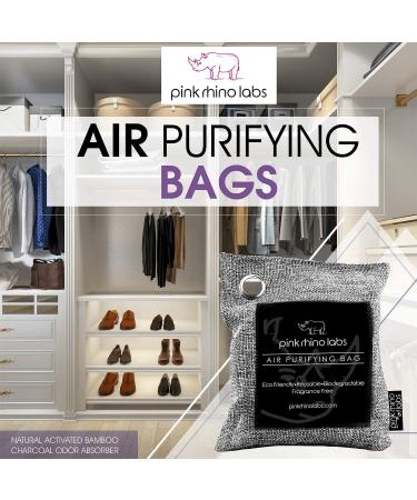 500g Nature Fresh Moso Bamboo Charcoal Air Purifying Bag by Pink Rhino Labs - Scent-Free Odor Eliminator for Home & Car - Kid & Pet Friendly Odor Absorber - Activated Charcoal - Buy Online on SooperMarket.com