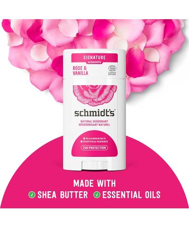 Schmidt's Rose & Vanilla Natural Deodorant | Aluminum-Free, Vegan, Cruelty-Free | 24-Hour Odor Protection | 3.25 oz - Buy Online on SooperMarket.com